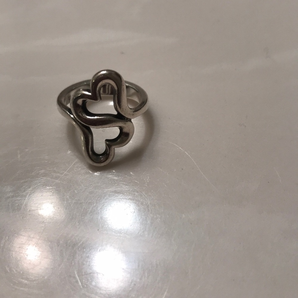 James Avery double heart ring